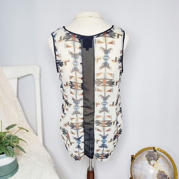 Tan Aztec Bobeau Tank Top - Size M (EUC) - Picture 6 of 10